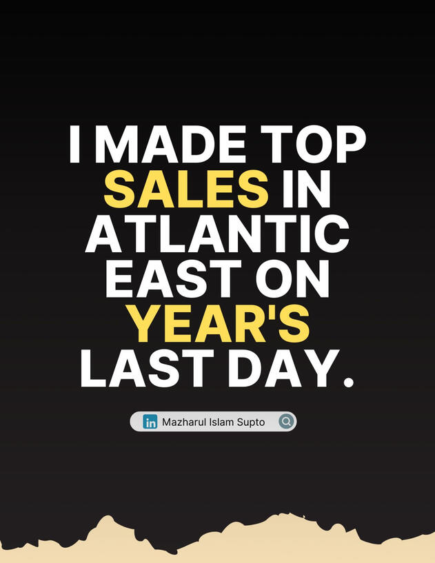What a day to be the No. 1 in Atlantic East with the highest number of sales in a single day! (How did I do it?)
